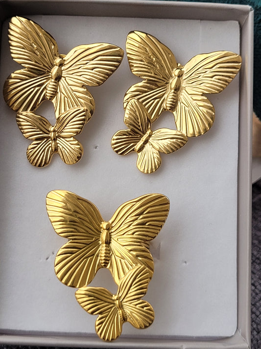 Set Papillon | Boucles & Bague